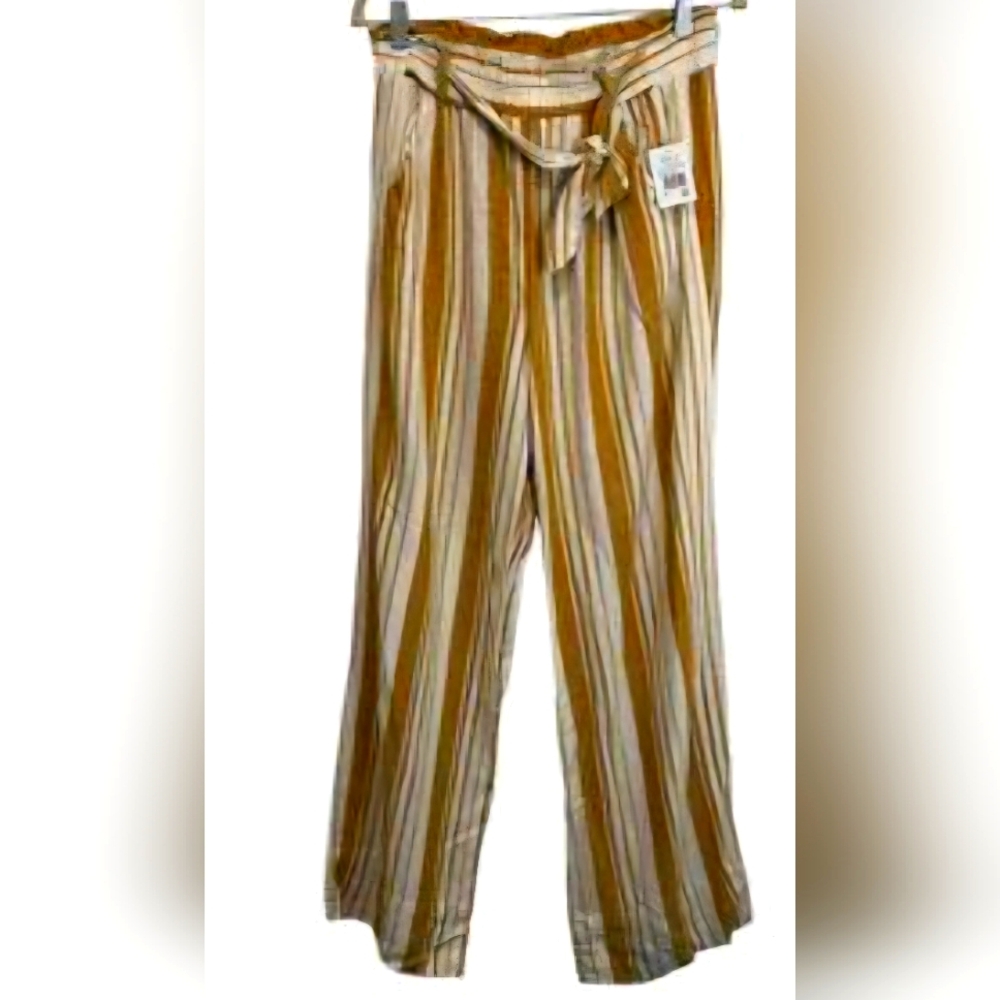 Rewind Striped Gold and White Women's Pants